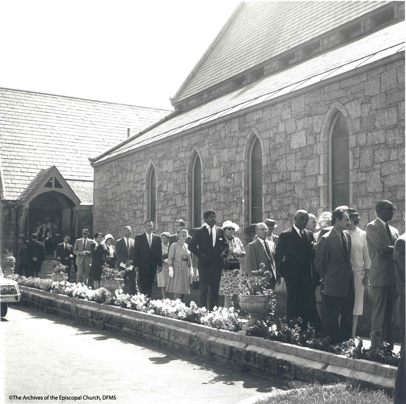 Mourners Lined Up Outside Of Church