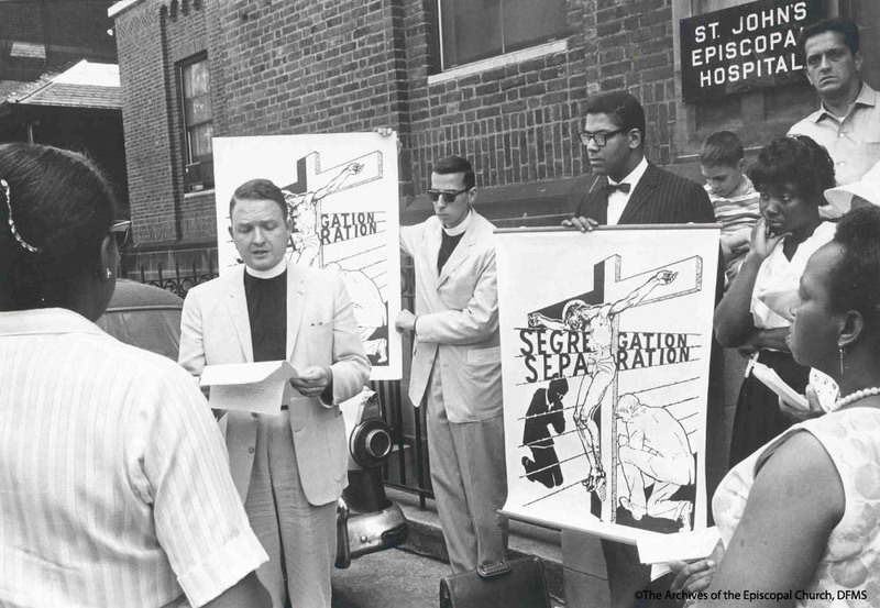Clergy Protesting Outside Of The Hospital