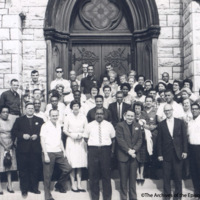 ESCRU Delegates Standing Outside A Cathedral
