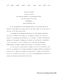 Draft Of Pastoral Letter, September 1993