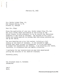 Letter From Lovett To Mrs. King