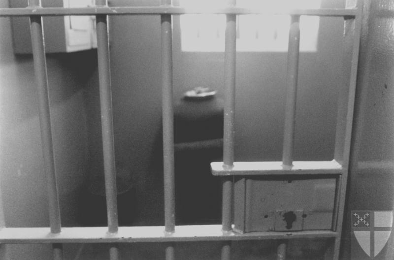 [Mandela's prison cell on...]