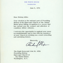Allin Letter From Nixon